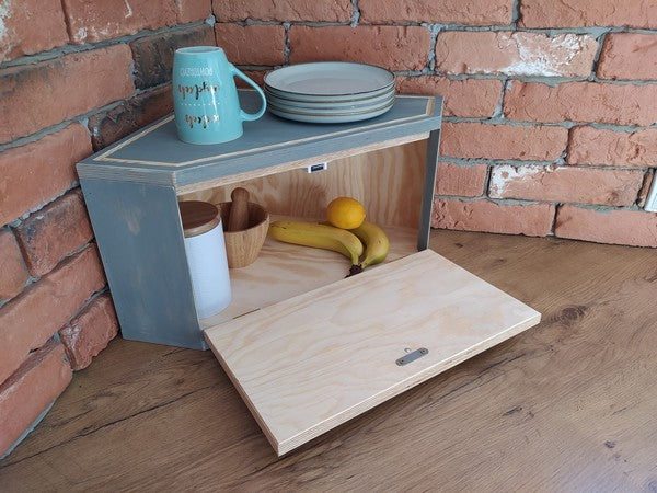 Corner Solid Wood Bread Box, Wood Breadbox, Corner Breadbox, Country  Breadbox, Farmhouse Breadbox 